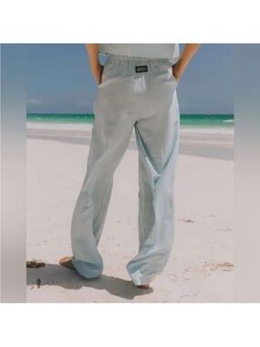 Daily Drills Linen Resort Pant in Pacific Blue size XS/S